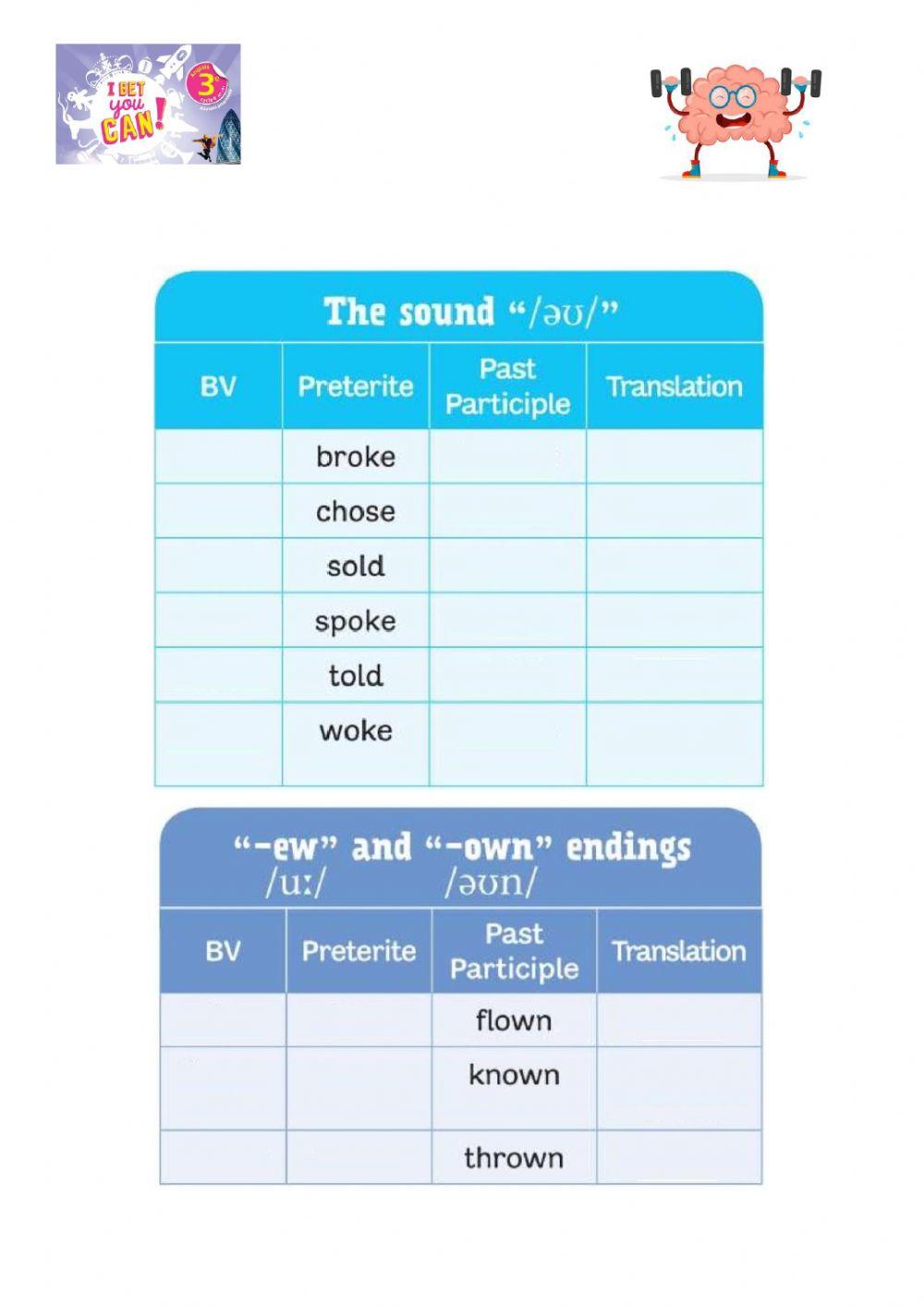 IRREGULAR VERBS -2-3 - level 3