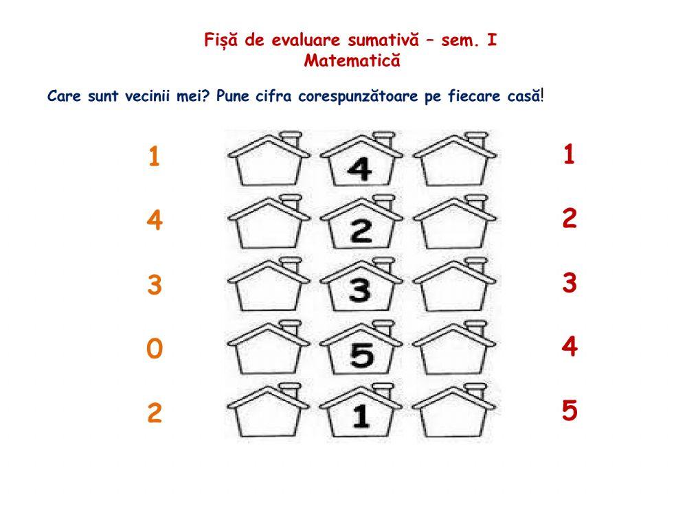 Evaluare sumativă - sem.I