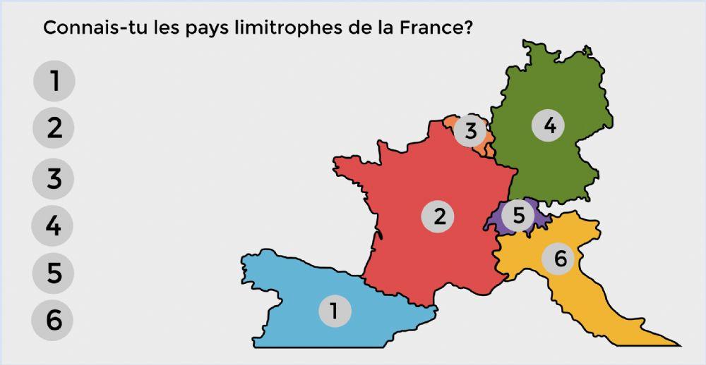 Connais-tu les pays limitrophes de la France?
