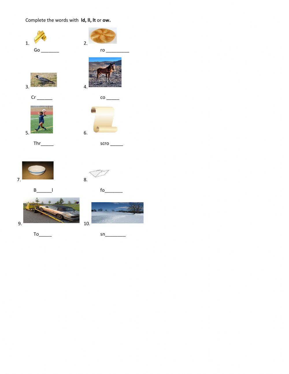 The letter o followed by ld, ll lt or ow