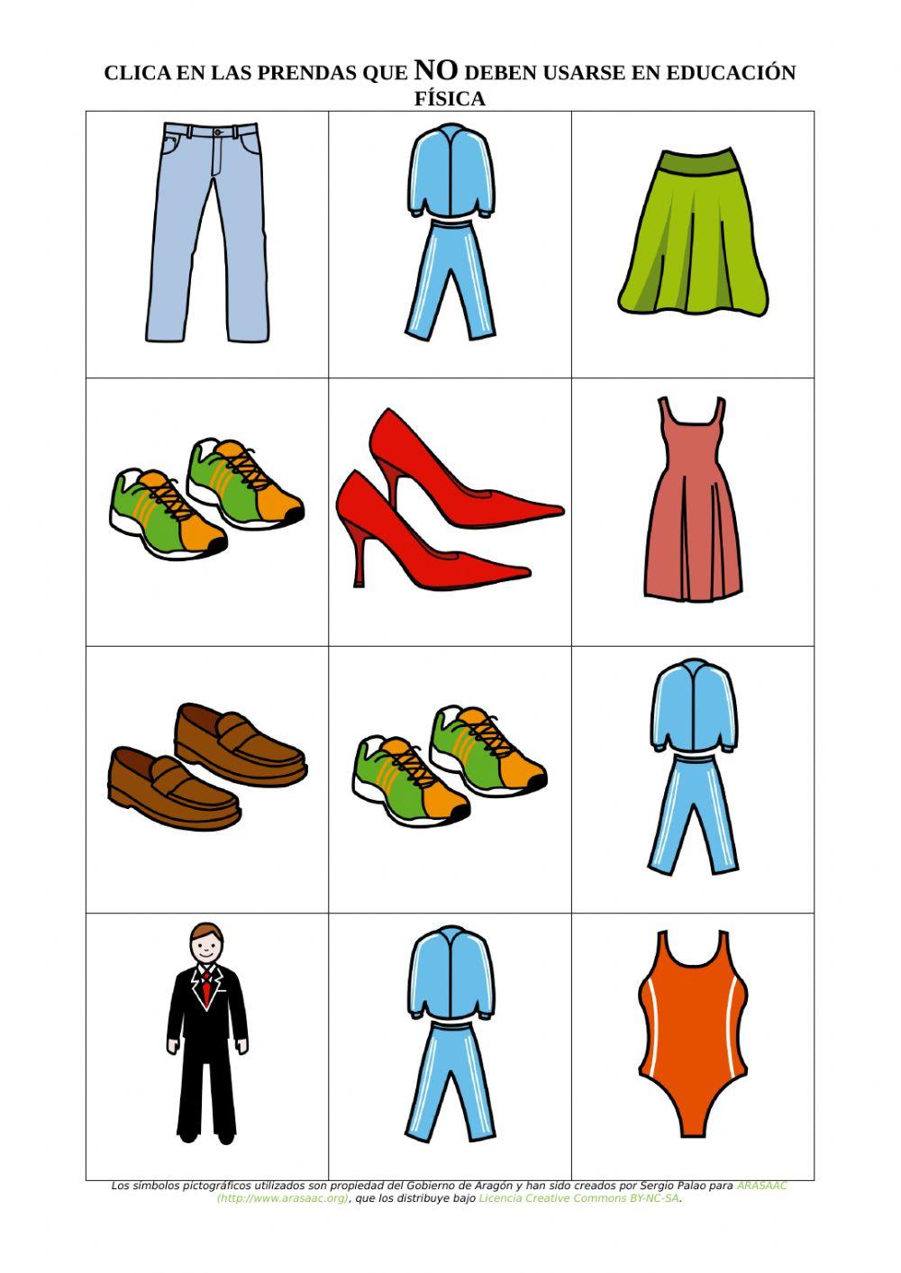 Vestimenta inadecuada Educación Física