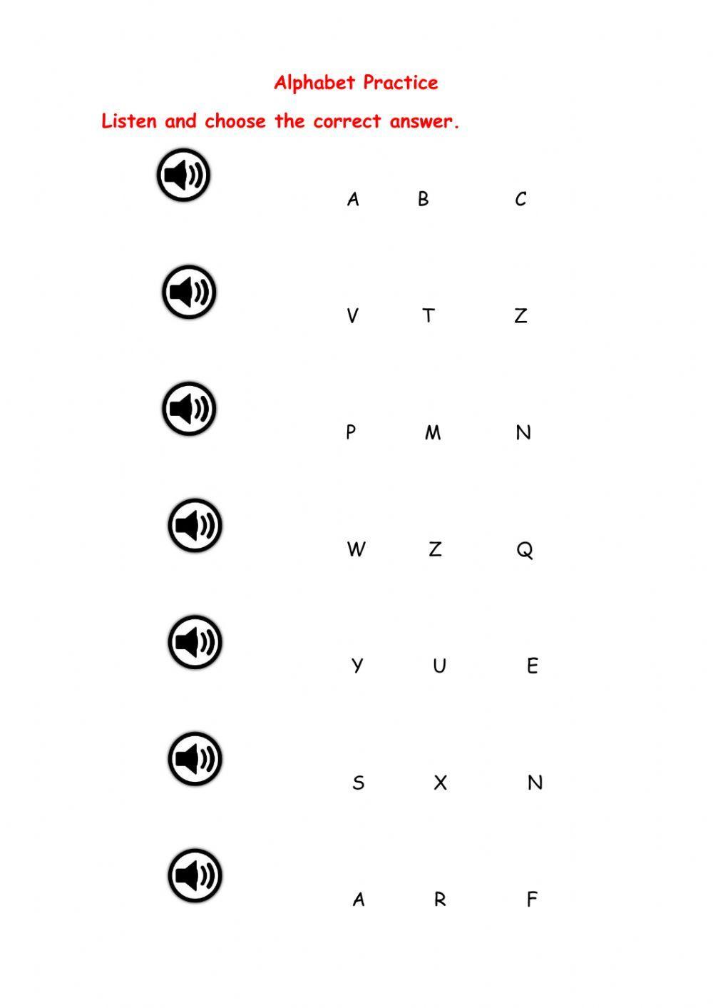 Alphabet Listening Practice
