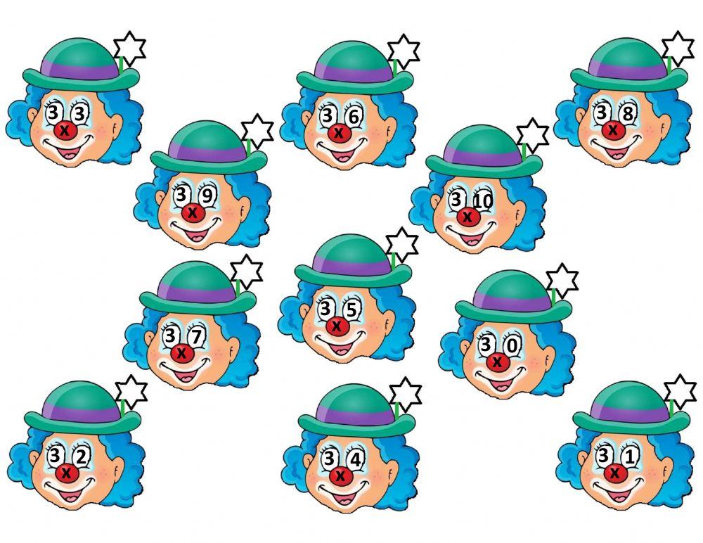 Tabellina del 3 -clown-