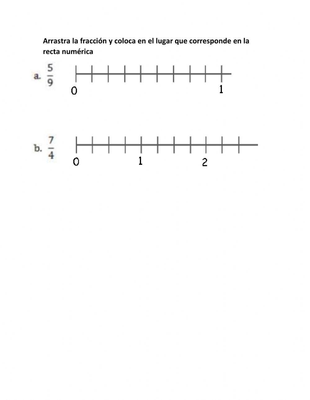Fracciones en la recta numérica