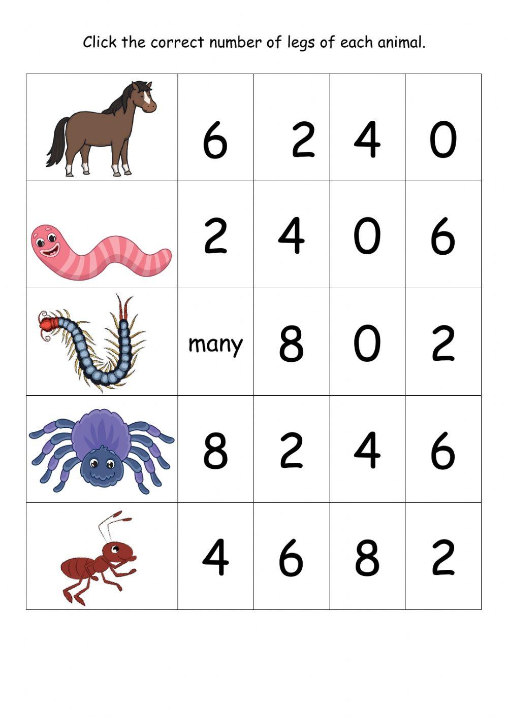 Color By Number Four Legs Worksheet vrogue.co
