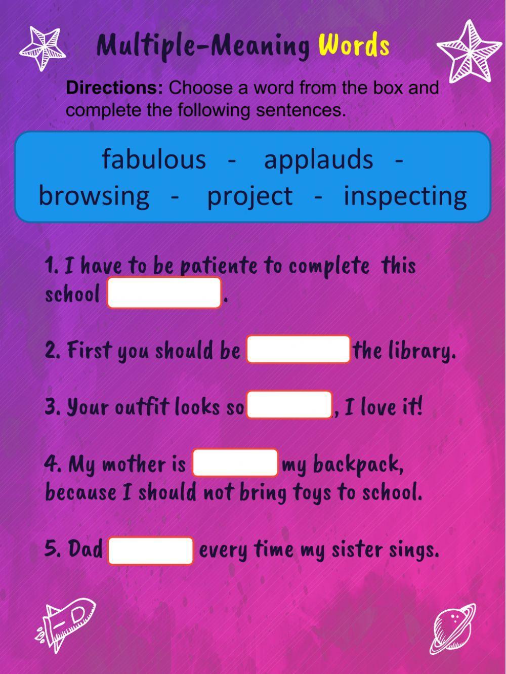 Multiple Meaning Words 5th (2)