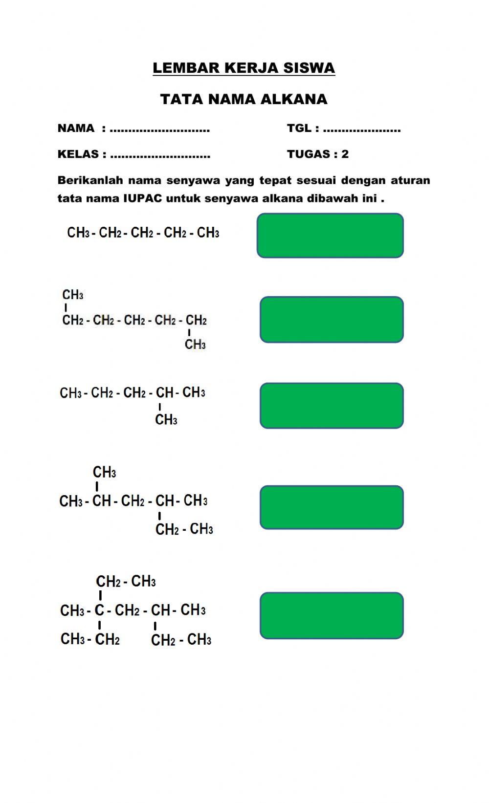 Tata nama senyawa ALKANA