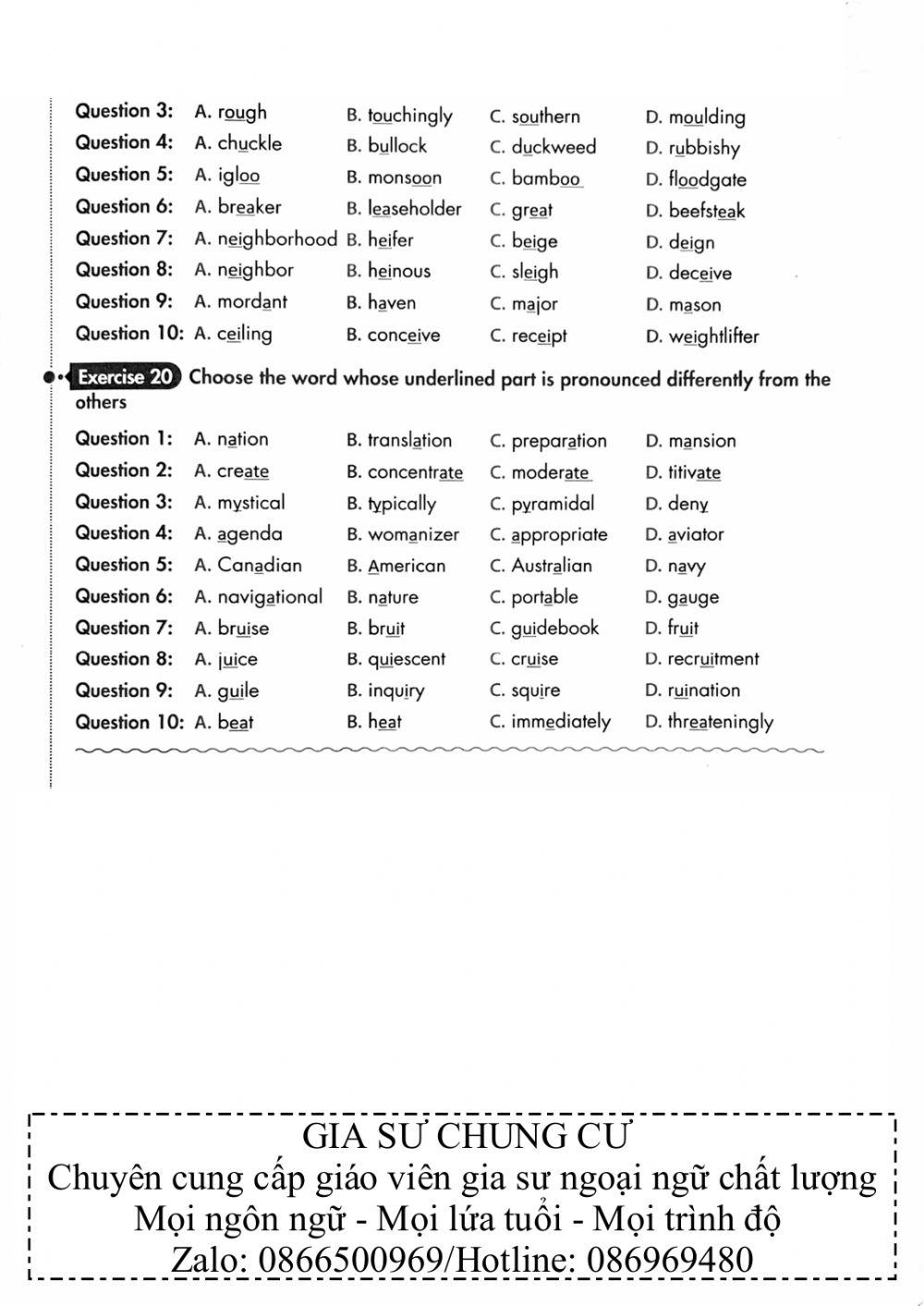Tự học đột phá - Phát âm Tiếng Anh - Đề 02