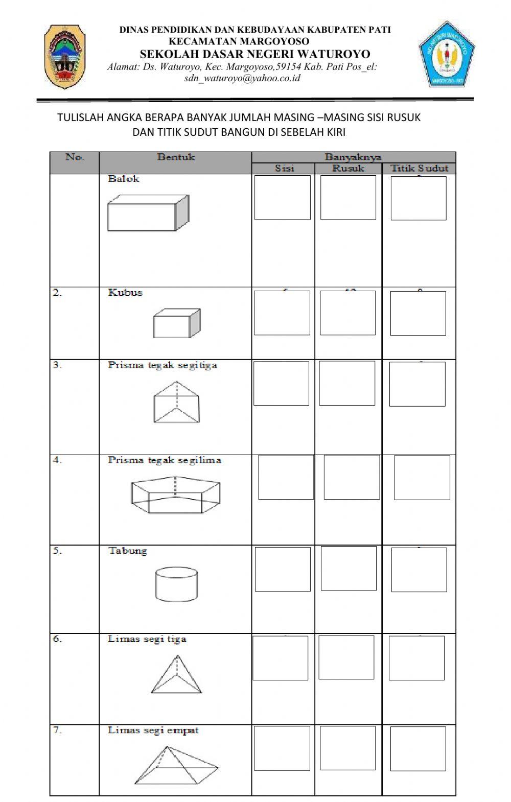 Matematika 1 unsur bangun