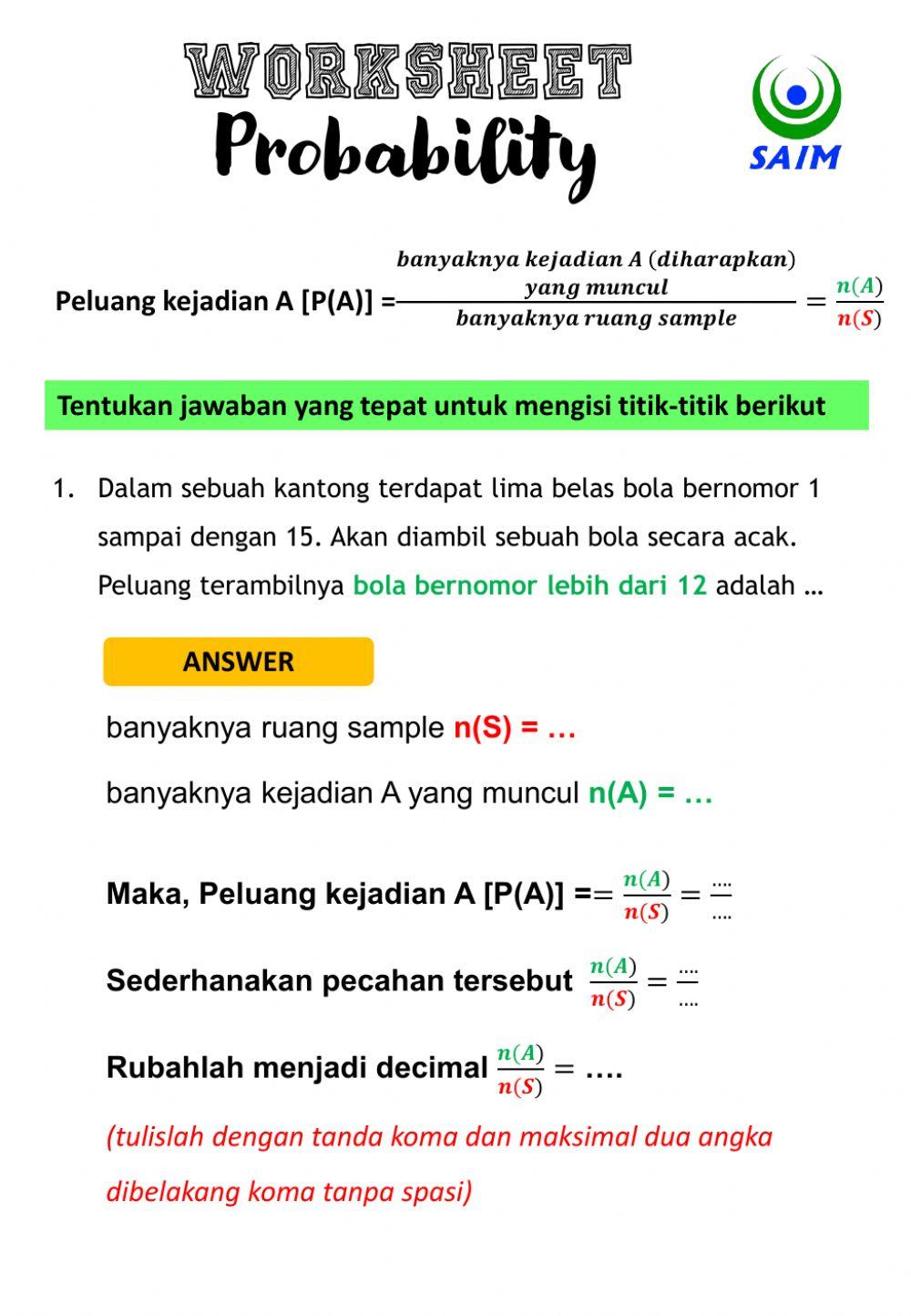 Peluang - peluang sederhana