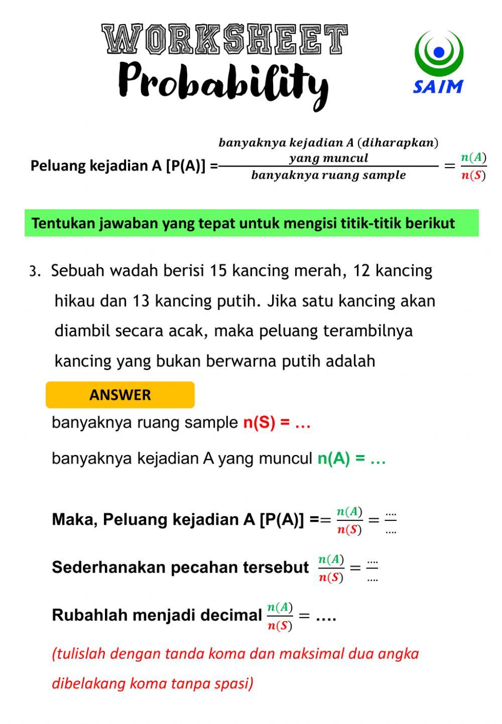 Peluang - peluang sederhana