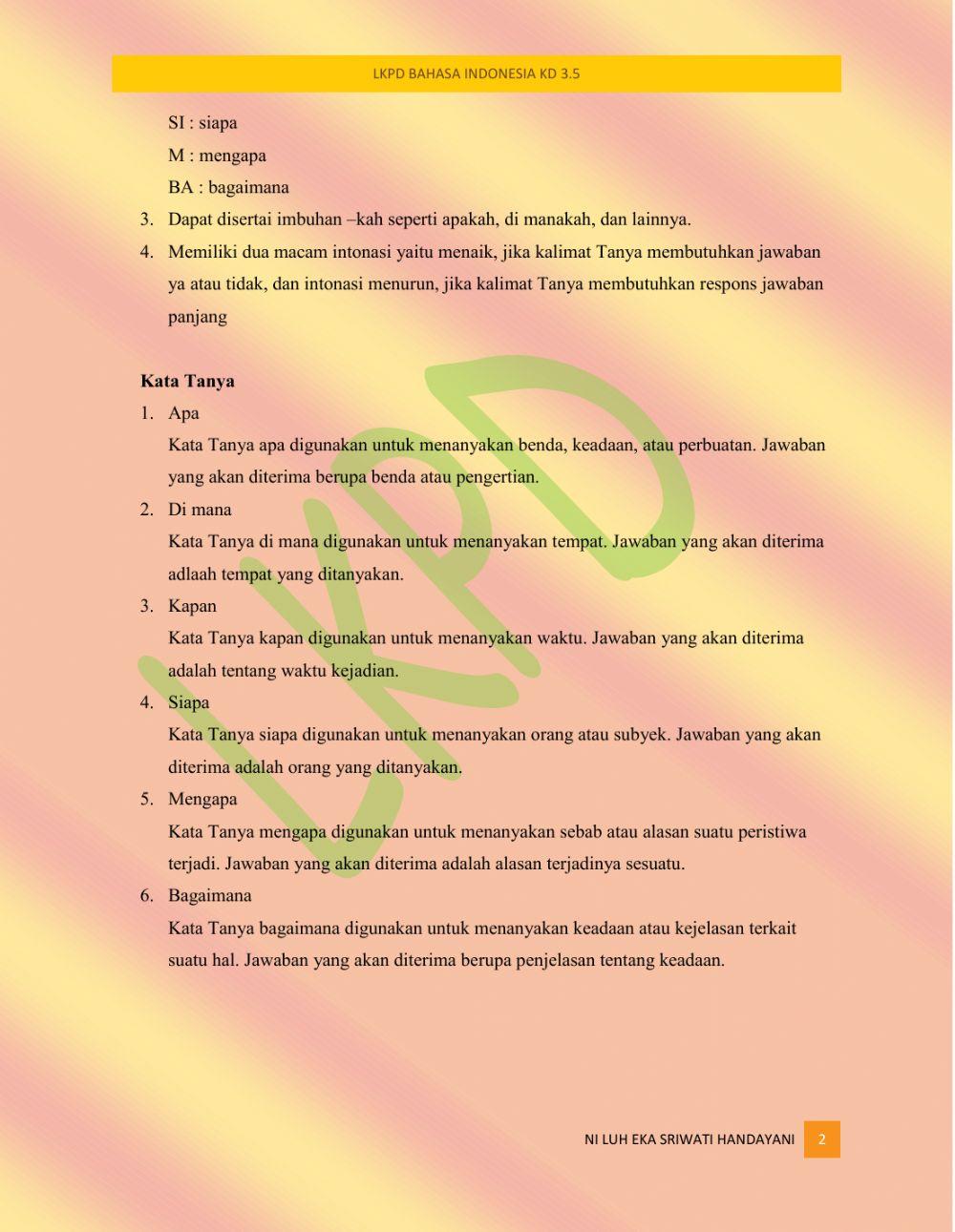 LKPD Bahasa Indonesia