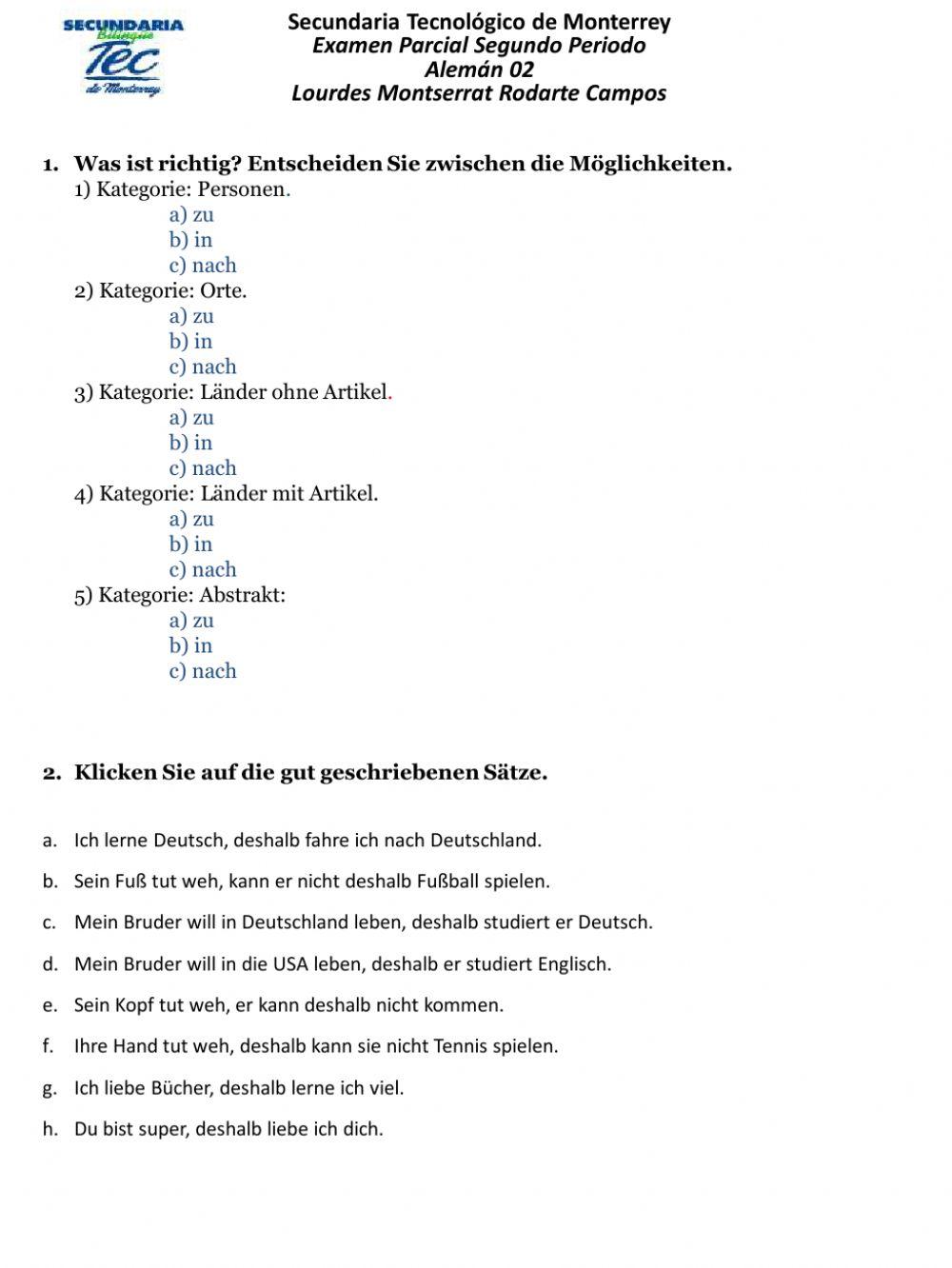 Examen parcial Segundo Periodo