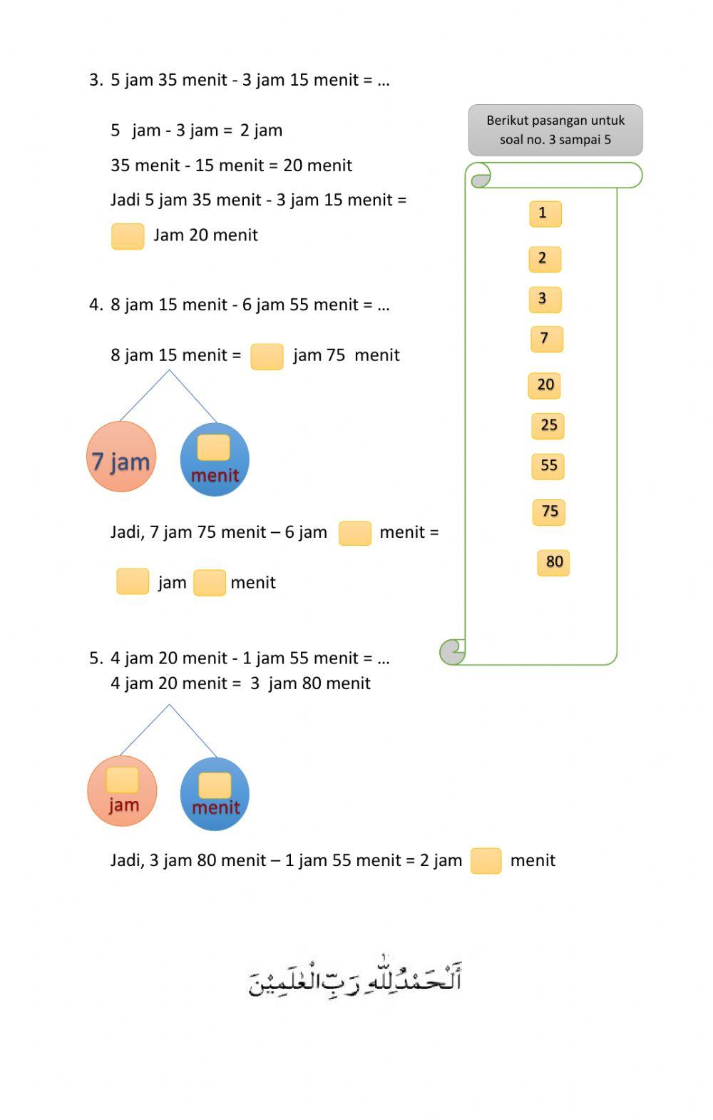LKS Tematik (Muatan Matematika-Penjumlahan dan Pengurangan Waktu)