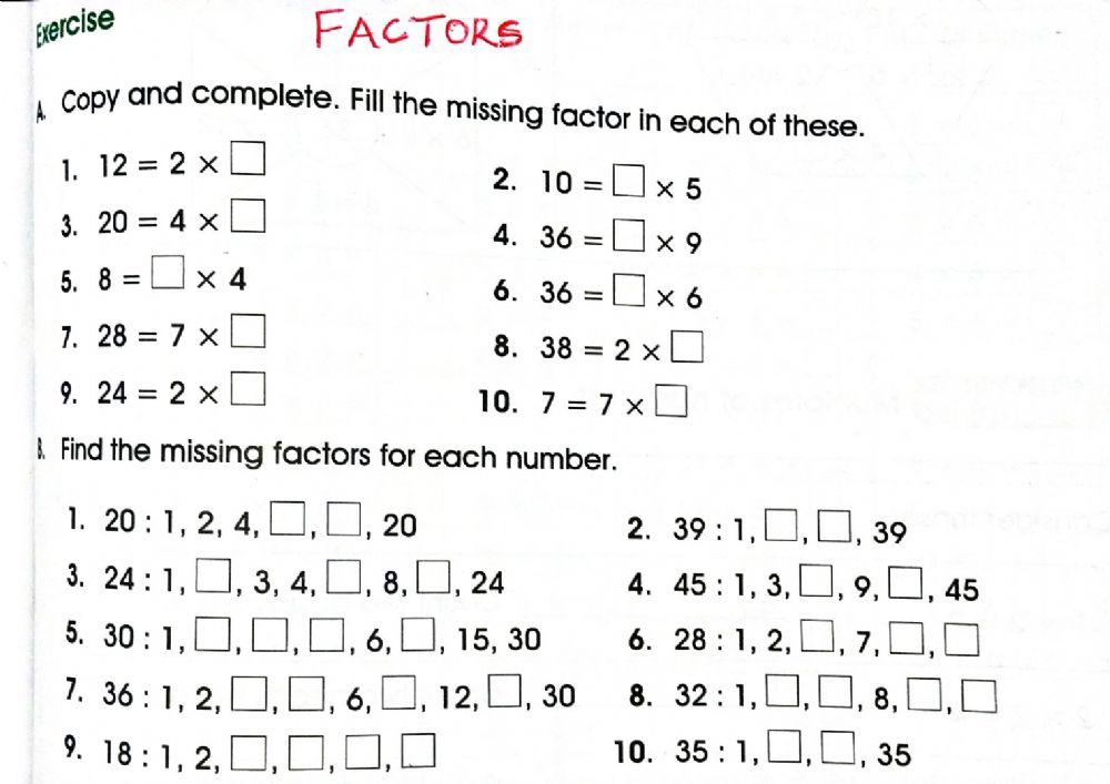 Factors and Multiples