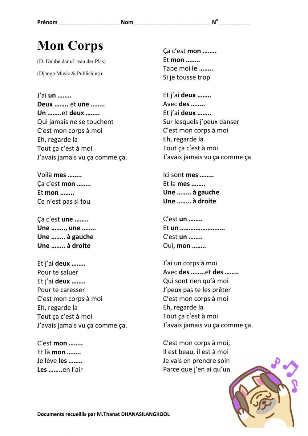 Les parties du corps