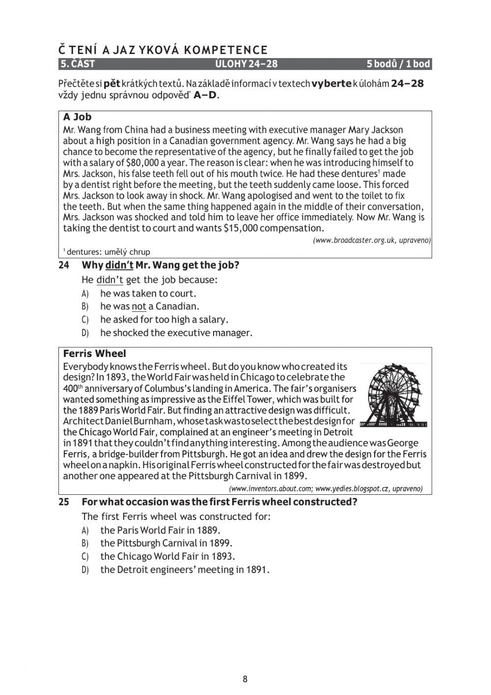 Listeninig and reading comprehension