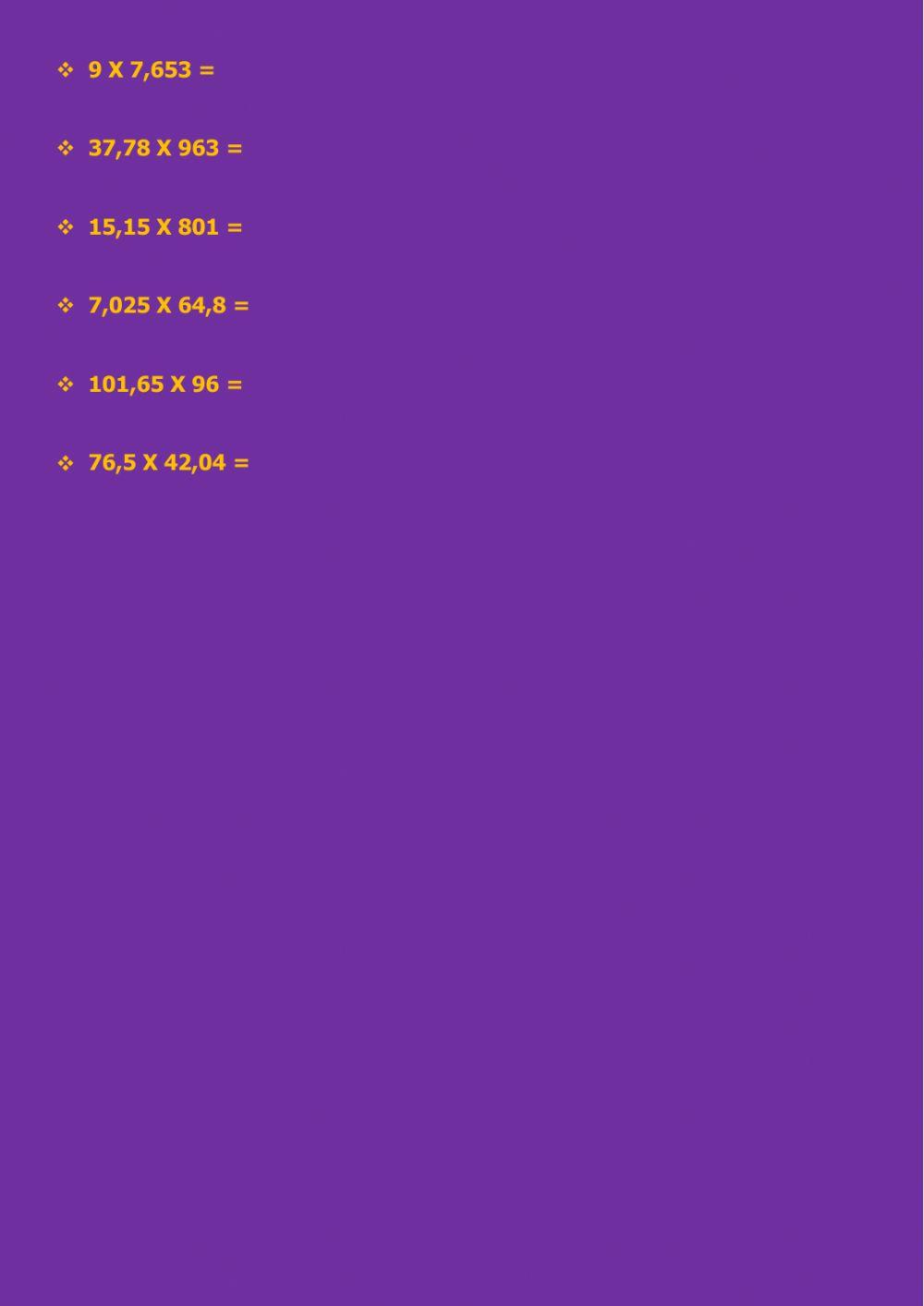 Operaciones con decimales