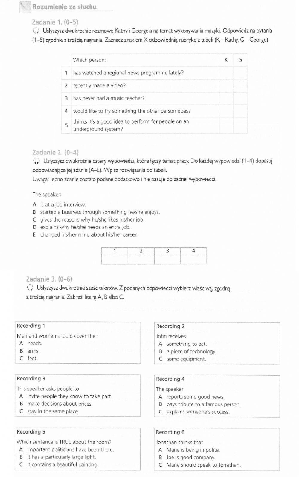 Matura Practice Test basic 6