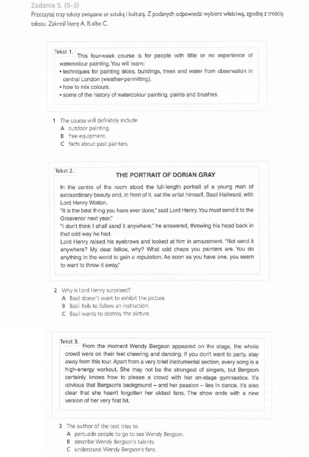 Matura Practice Test basic 6