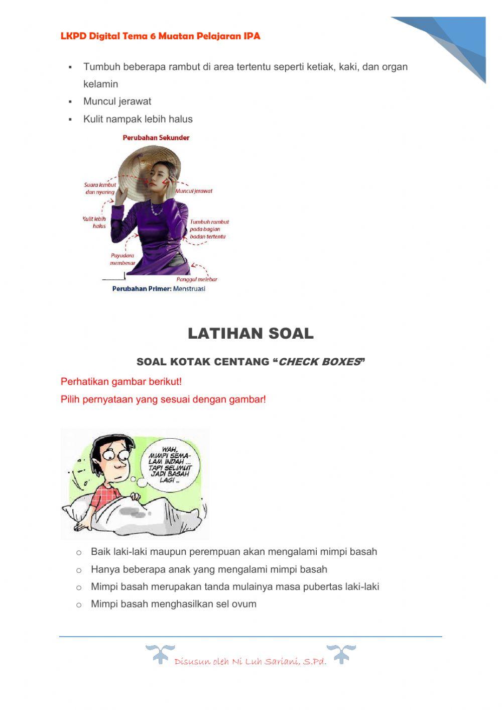 LKPD Tema 6 Muatan Pelajaran IPA