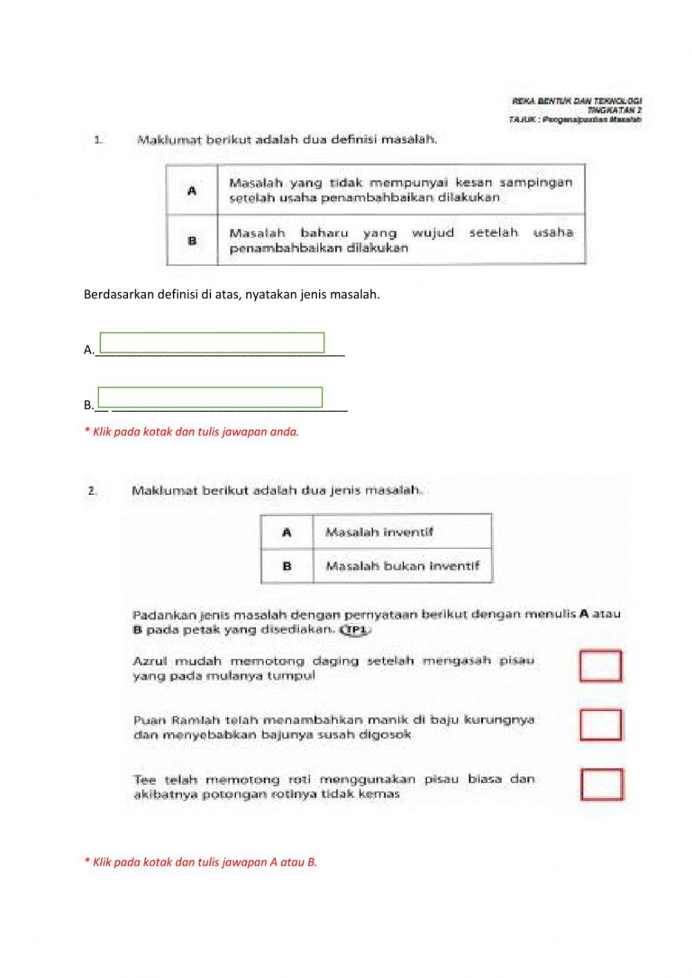 Masalah inventif dan masalah bukan inventif