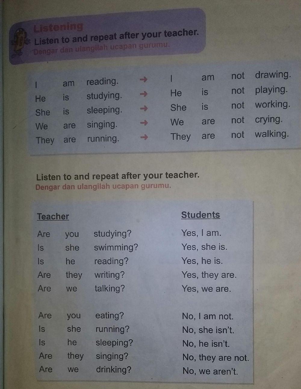 Present Continous Tense kelas 4 KD5 (21-01-2020)