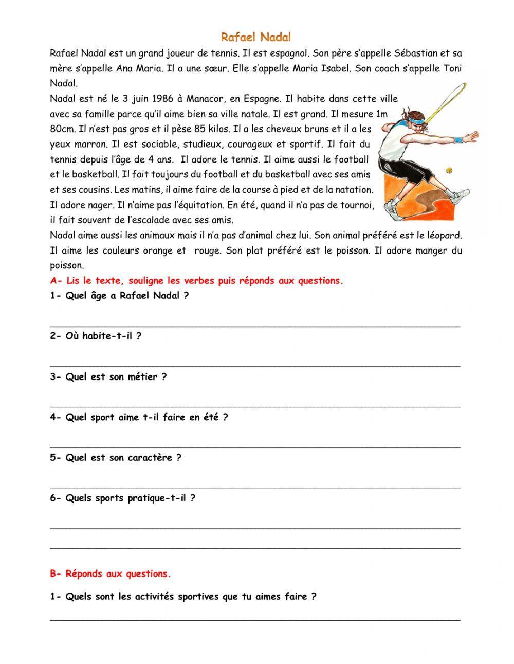 Questiojns sur texte