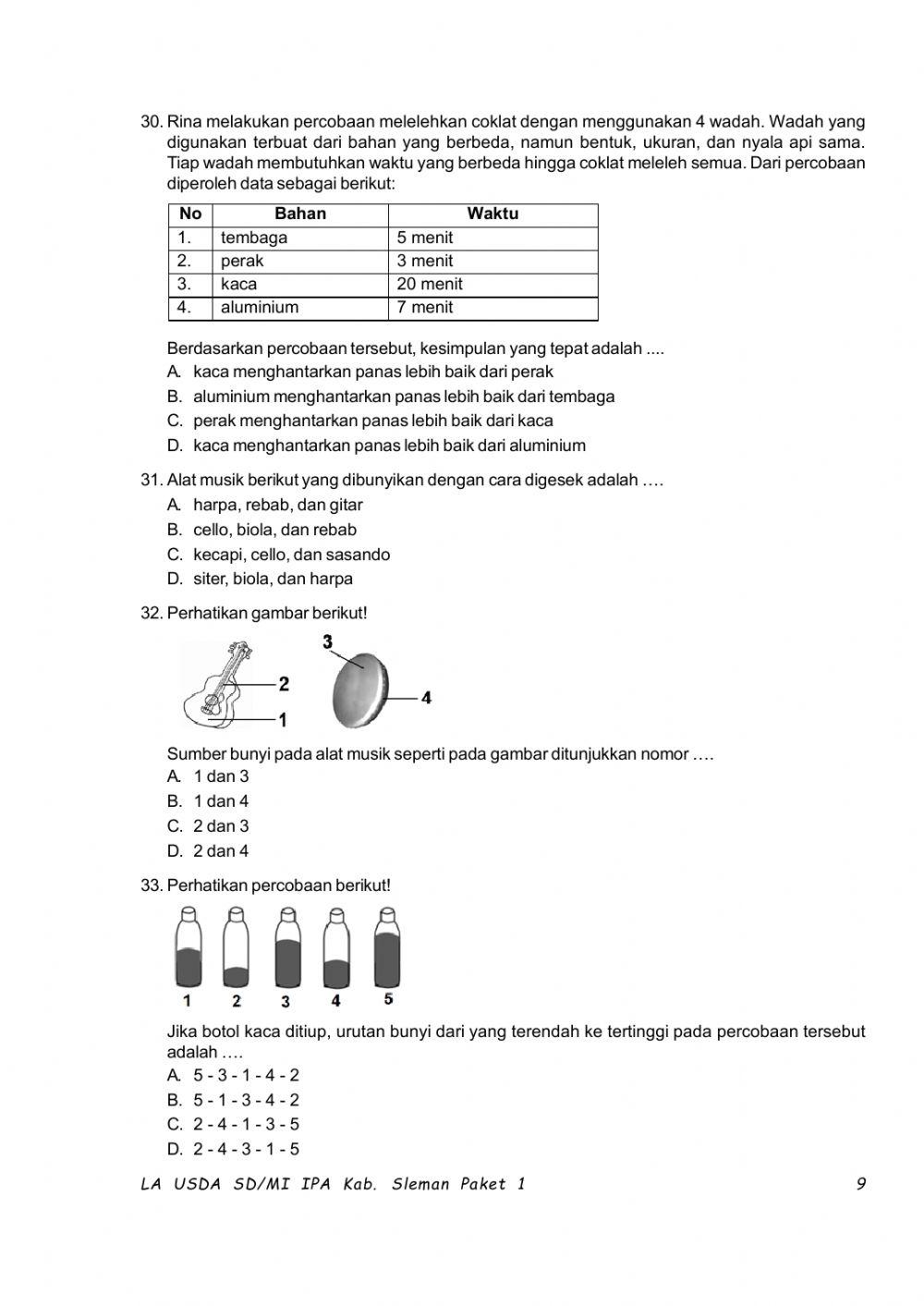 TRYOUT Tingkat Kabupaten I
