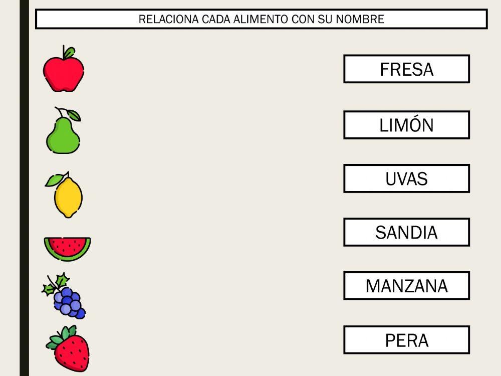 LECTOESCRITURA: Los alimentos