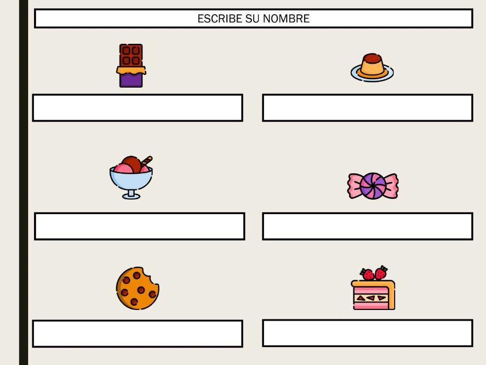 LECTOESCRITURA: Los alimentos