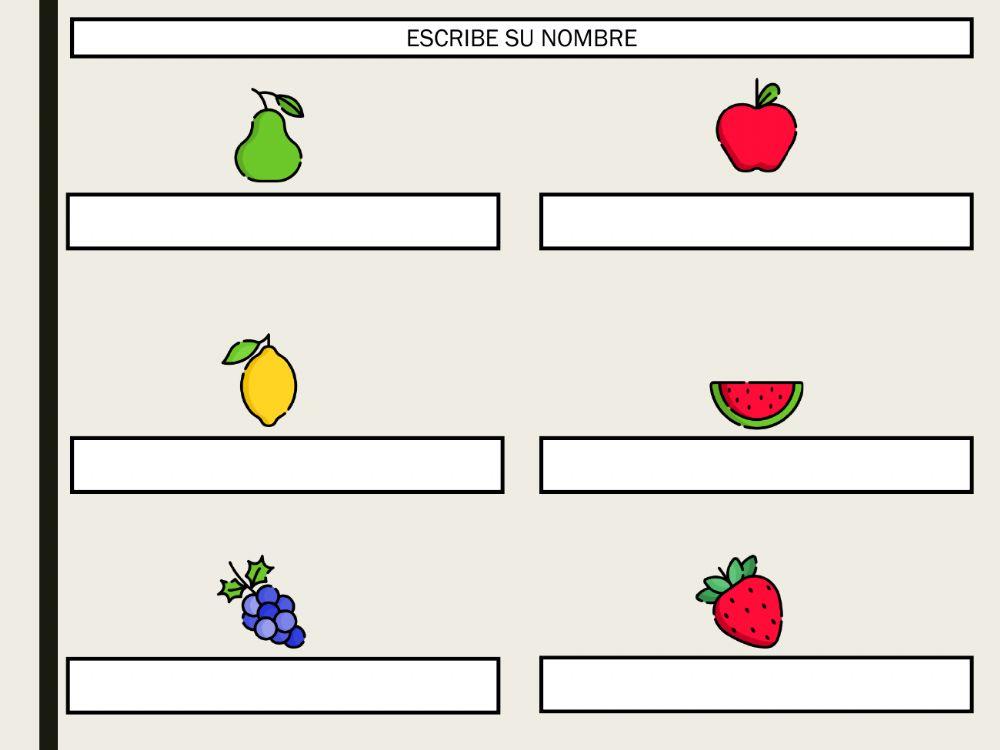 LECTOESCRITURA: Los alimentos