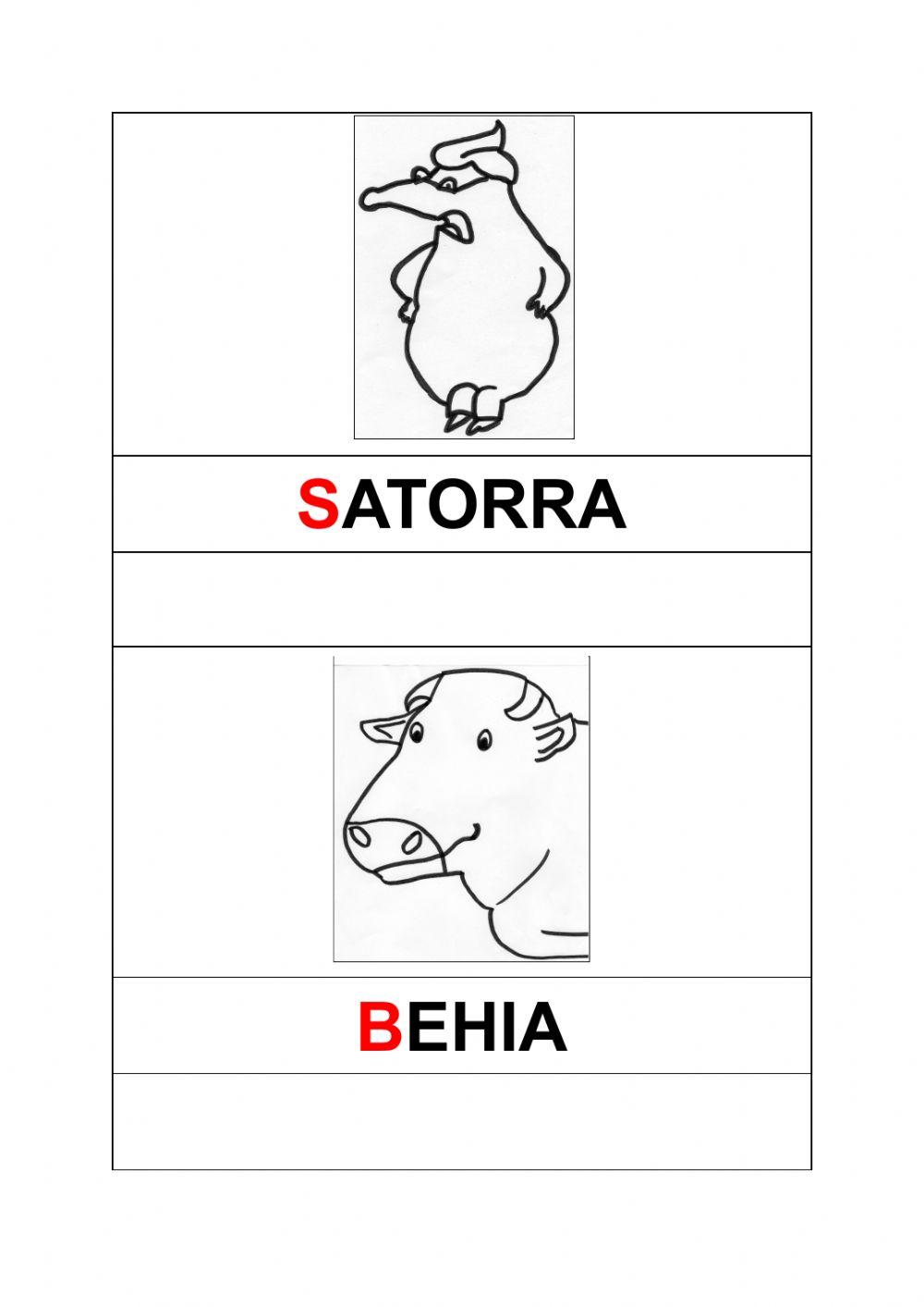Satorraren ipuinaren pertsonaiak