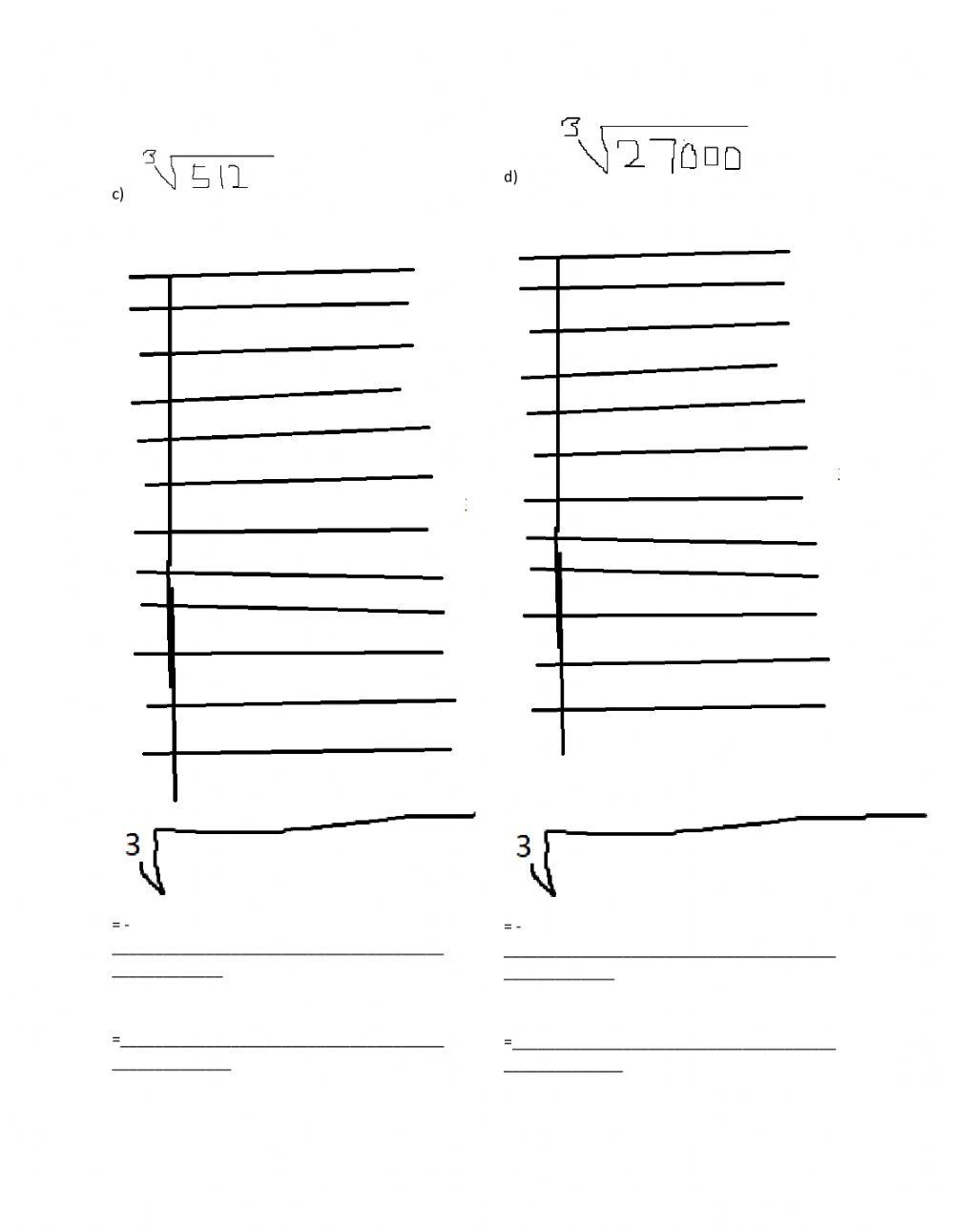 square root and cube root online exercise for | Live Worksheets
