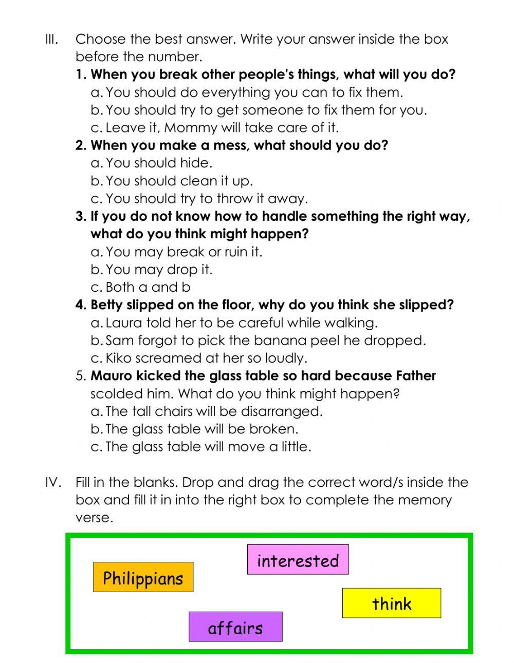 ESP-CL (PRIMARY) - LESSON 3: BEING DESTRUCTIVE