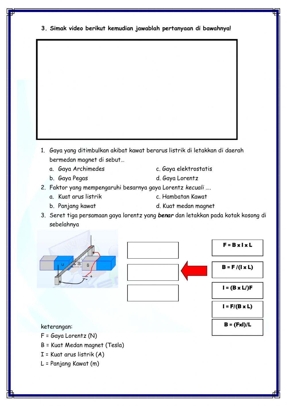 Induksi Magnet Dan Gaya lorentz