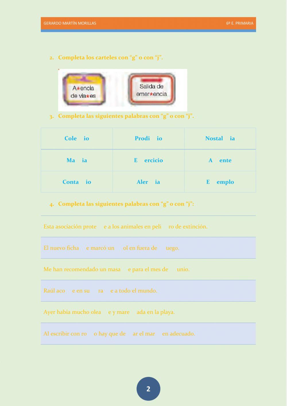 Ortografía. Ficha 7.