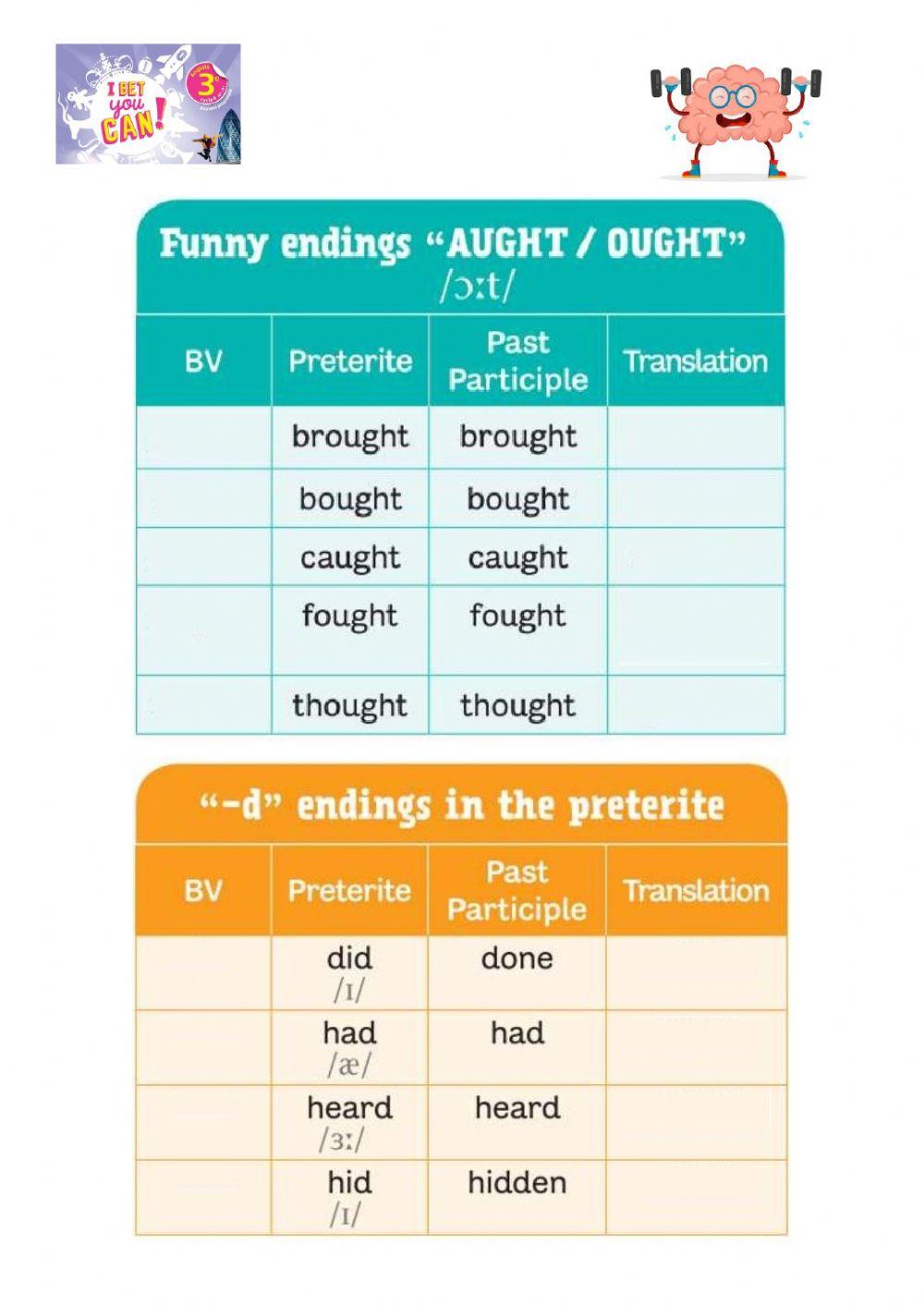 IRREGULAR VERBS - 4-5 Level 1