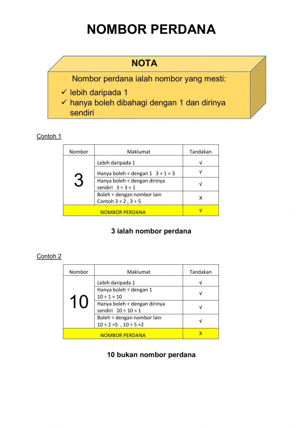 Nombor perdana tahun 6