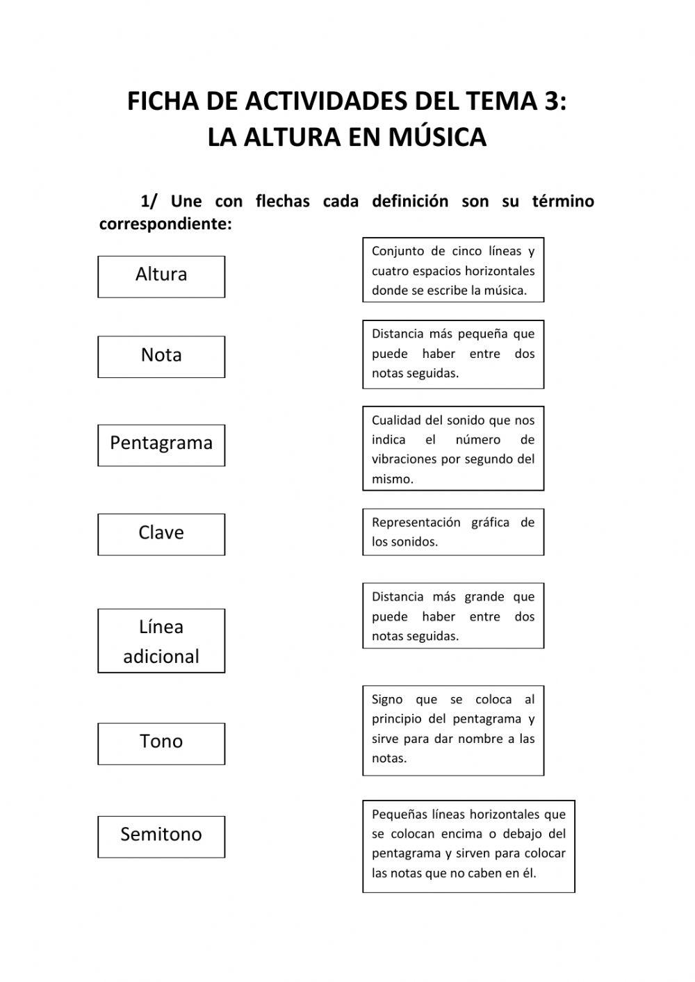 La altura en música. ejercicios 2