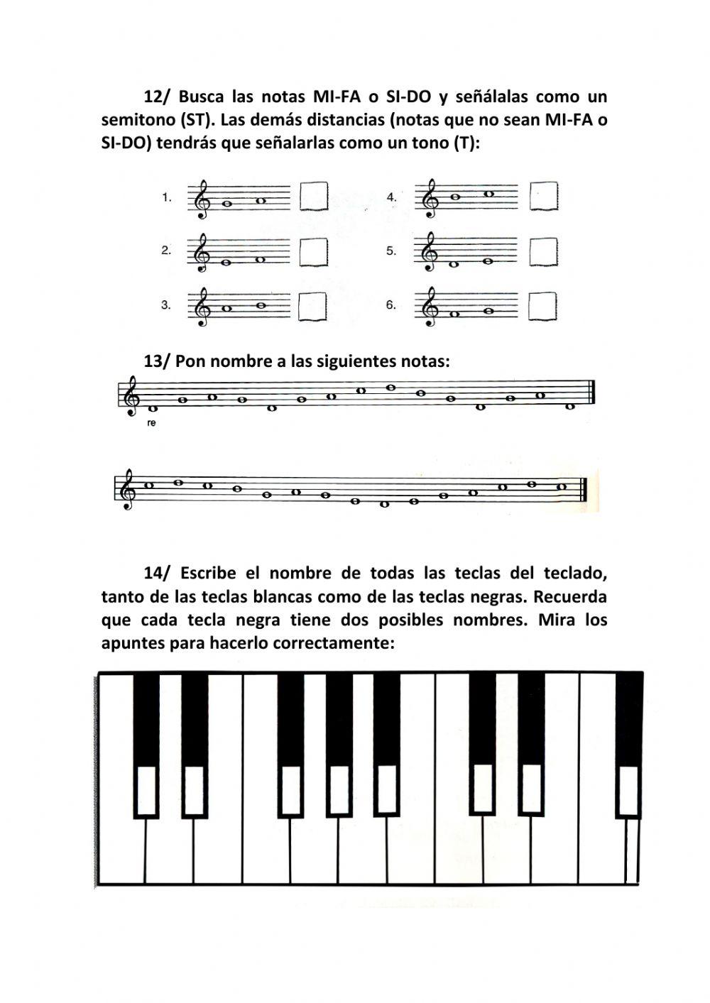 La altura en música. ejercicios 2