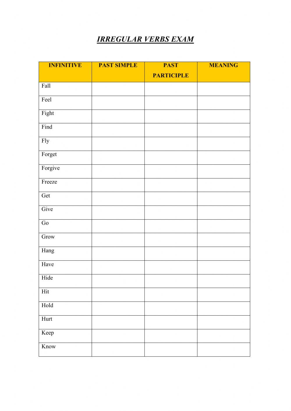 Irregular verbs 2