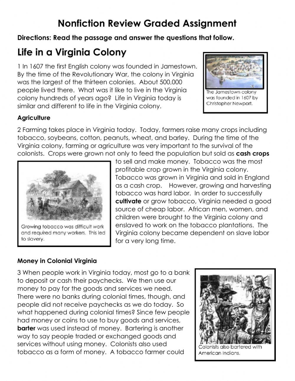 Nonfiction Review Passage