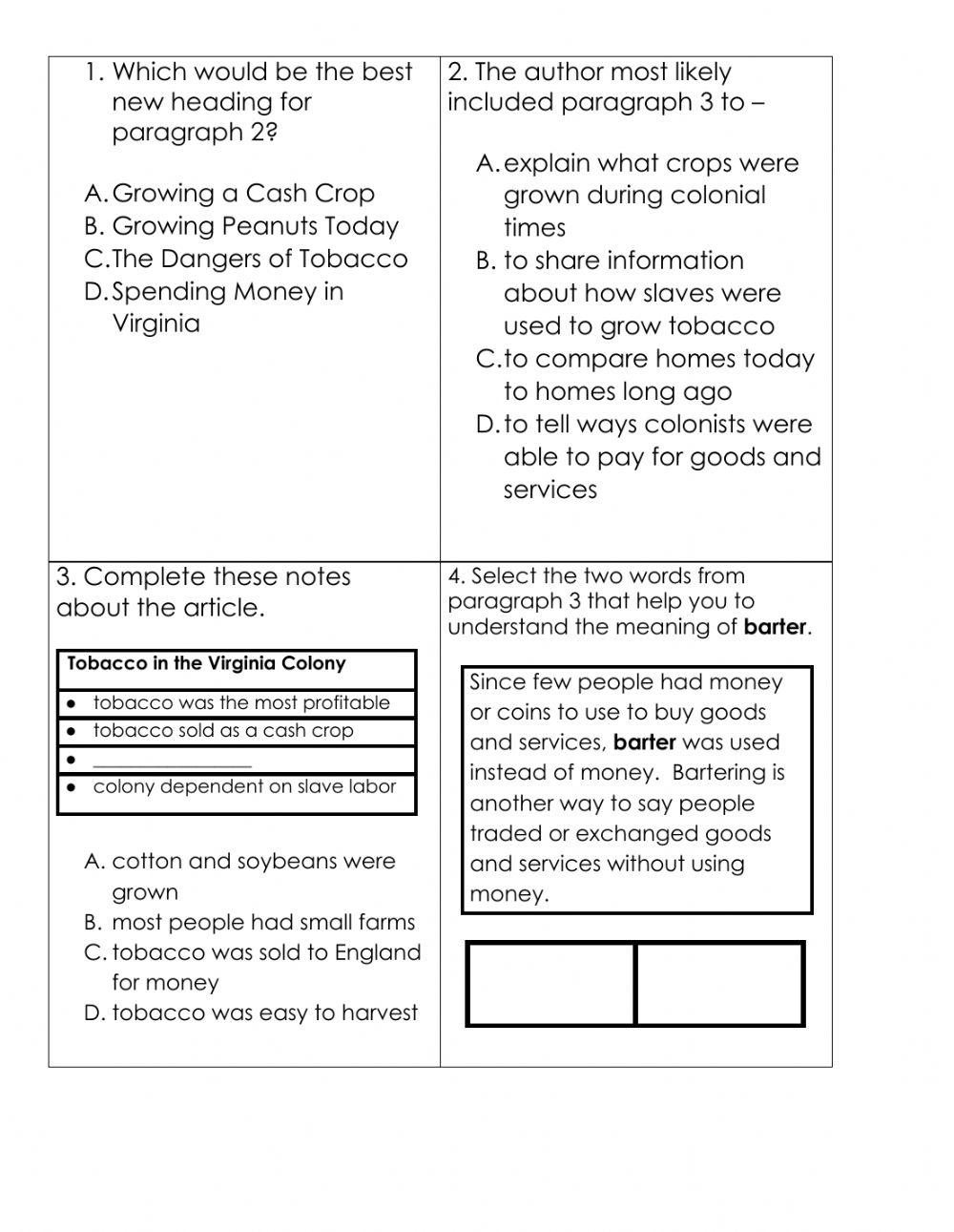 Nonfiction Review Passage
