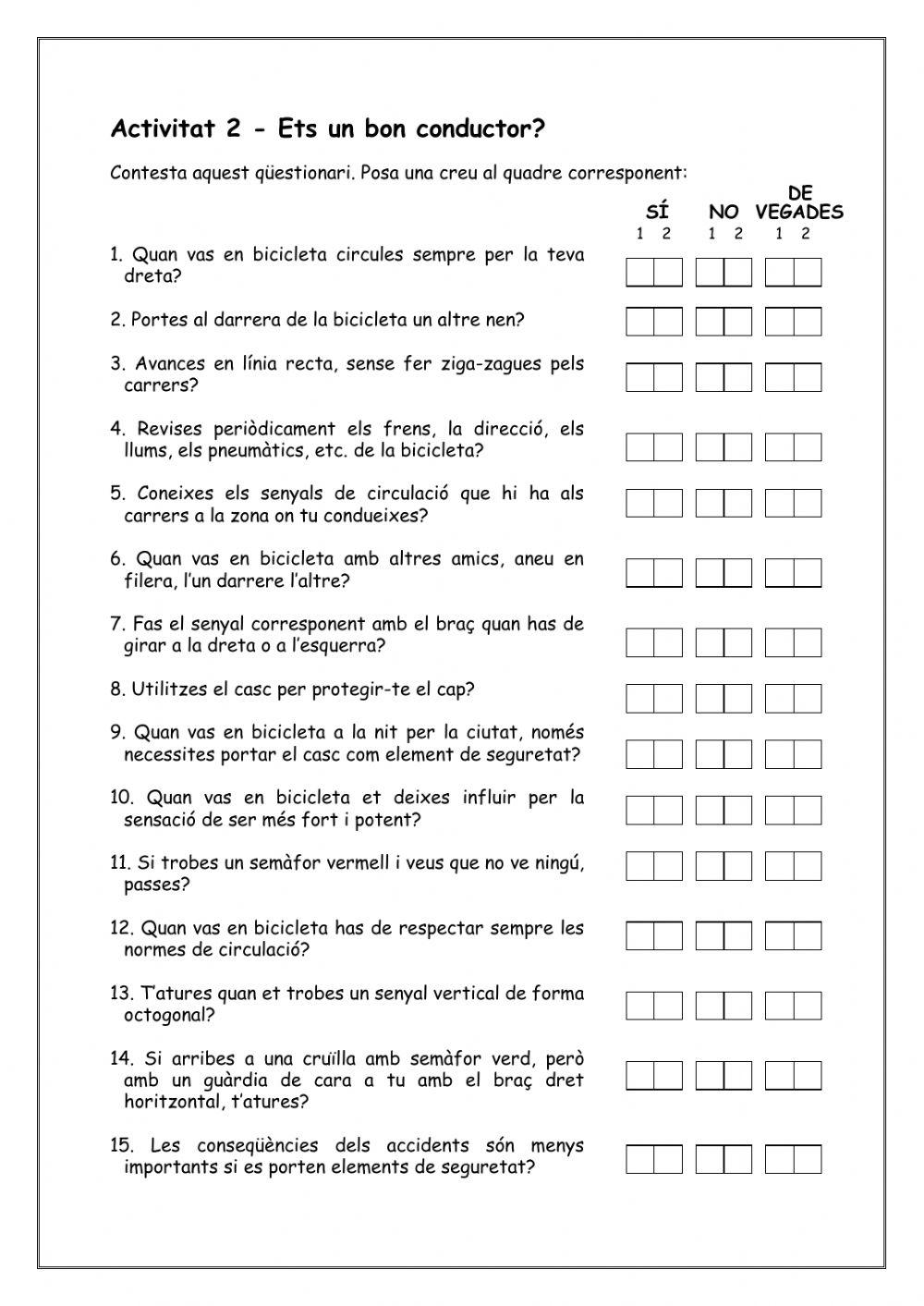 Activitat 1: BICICLETA