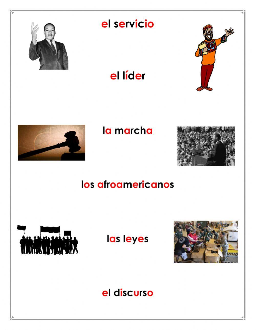 Vocabulario Martin Luther King