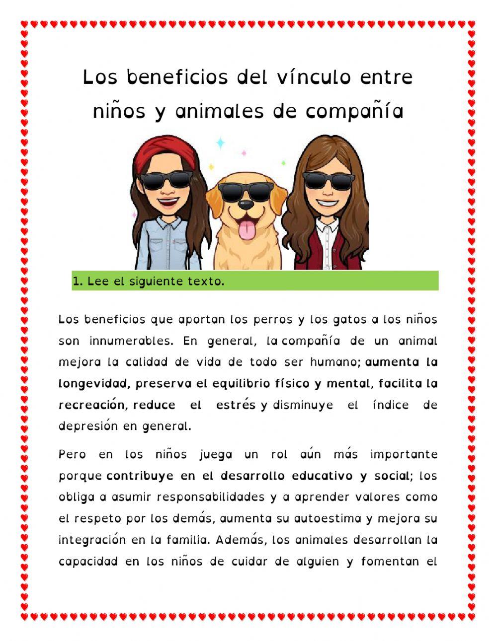 Los beneficios de los animales de compañía y niños