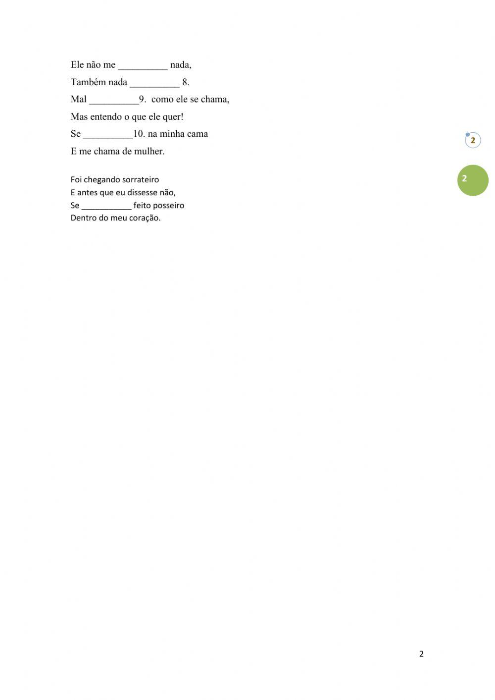 Pretérito perfeito regular