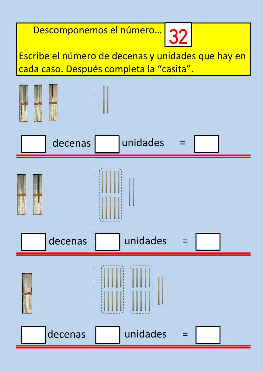 DESCOMPOSICIÓN EN CASITAS 3 DESCOMPOSICIÓN EN CASITAS 3