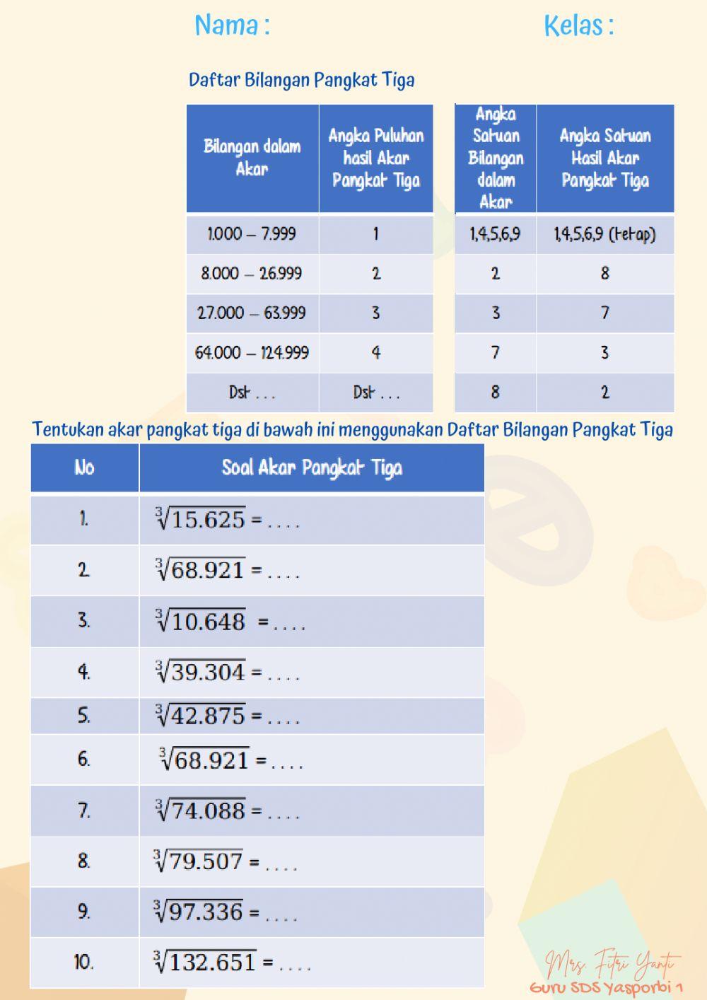 Akar Pangkat Tiga (hal 24) Akar Pangkat Tiga (hal 24)